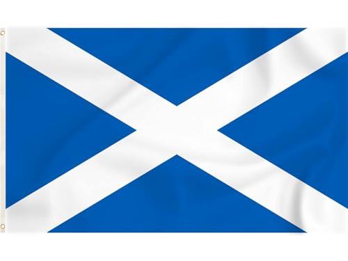Scotland Flag 5ft x 3ft for Euro Party Decorations 2024, Double Side with Brass Eyelets for 2024 Football Euro Garden Street Party Decoration (Scotland Flag)