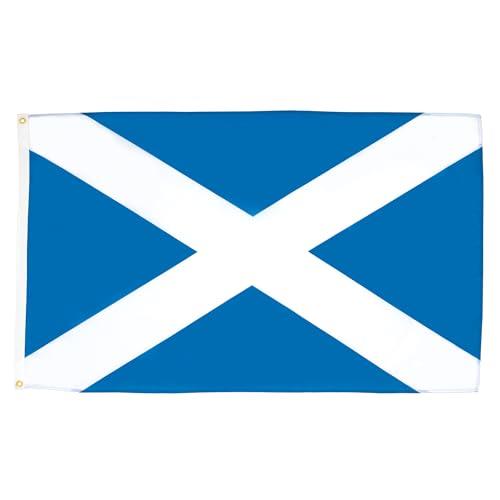 FLAG Scotland Flag - 2x3 Ft - 100D Polyester Scottish Banner with Two Metal Grommets - Fade Resistant - Vivid Colors - 2' x 3' Feet - 90x60 Cm