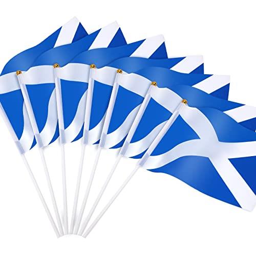20 Pcs Scotland Flag, 14x21cm Mini Handheld Flags Pocket National Flags 2025 St. Andrew's Day Decorations (Scottish flags)