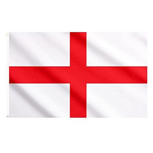 England St Georges Flag 5ft x 3ft for St. George's Day Decorations, 1pcs Large Flags 150x90cm, Double Side with Brass Eyelets for Six Nations Rugby Euro Football Garden Street Party Decor